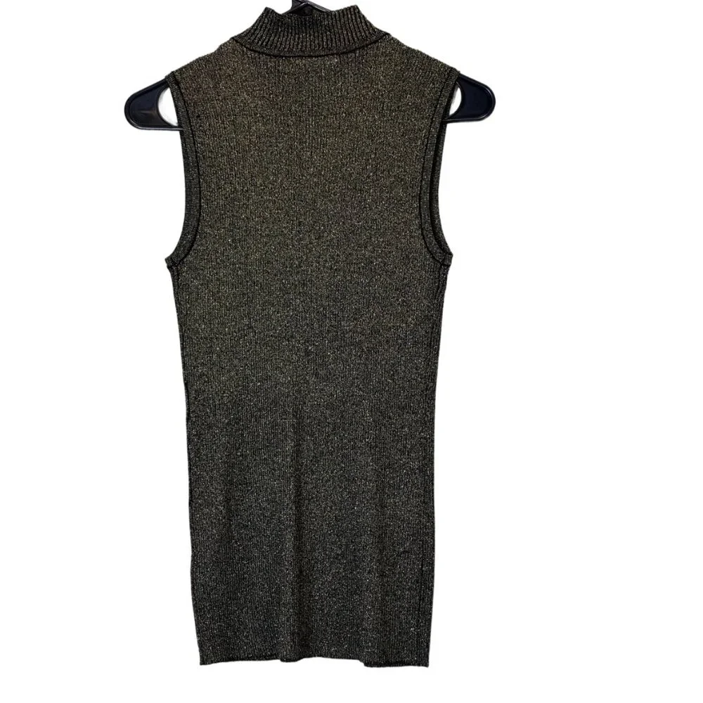 Women Gold | Black Mock Neck Sweater Size :L
